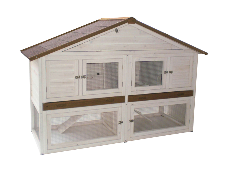 OUTDOOR CAGE WOOD CHALET XL WHITE/BROWN