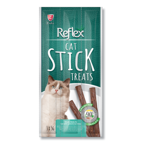 REFLEX CAT STICK TREATS LAMB & CAT GRASS 3 X 5 GR