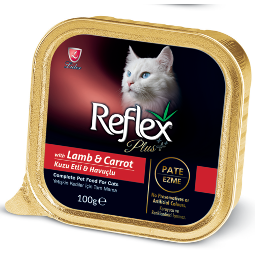 REFLEX PLUS CAT ADULT LAMB & CARROT 100GR ALUTRAY