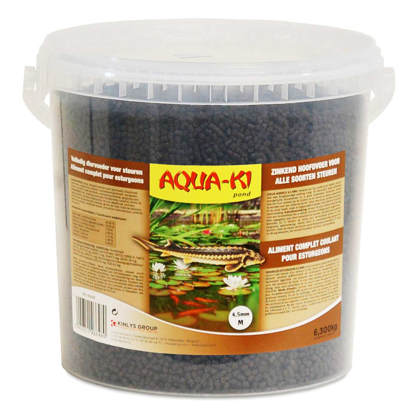 AQUA-KI BROWN STURGEON FEED 4,5 MM 10 L - 6,3 KG BUCKET