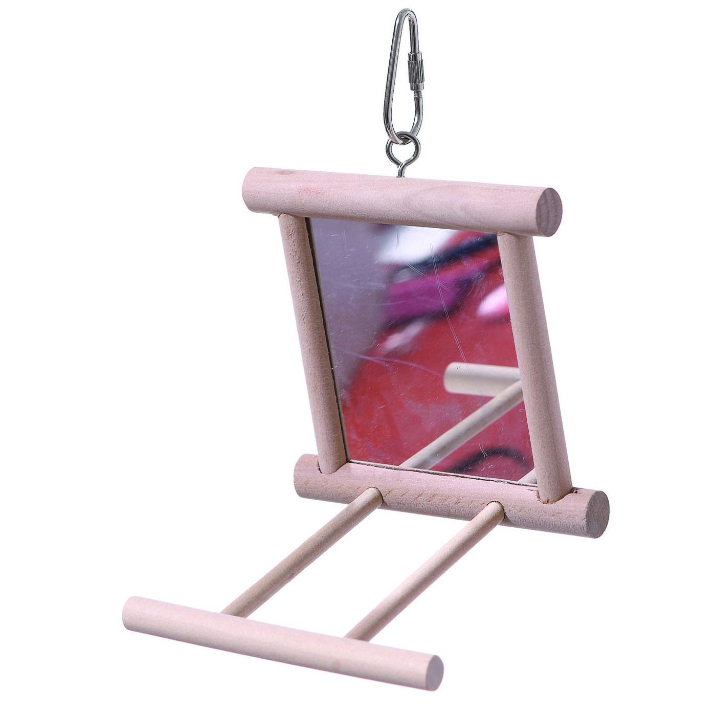 BIRD TOY MIRROR STAND PERCH