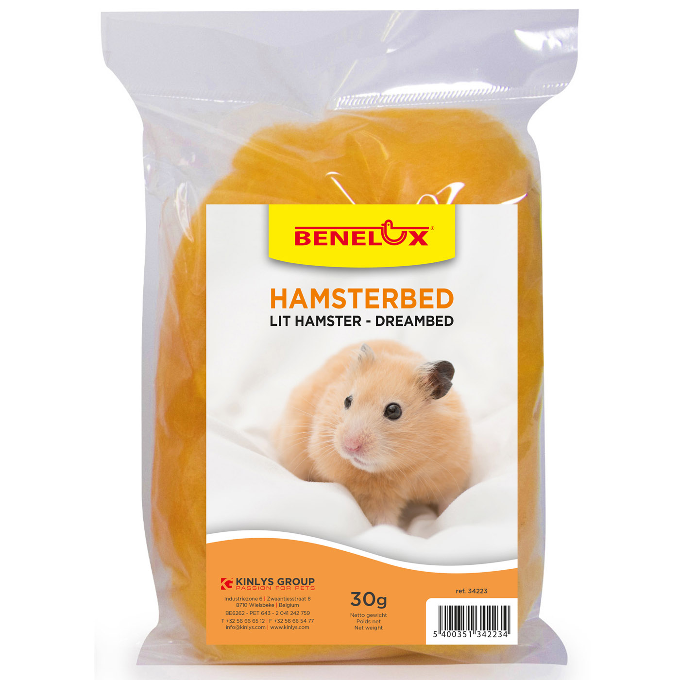 HAMSTERNEST ORANJE FUNNY, VISCOSE, 30GR