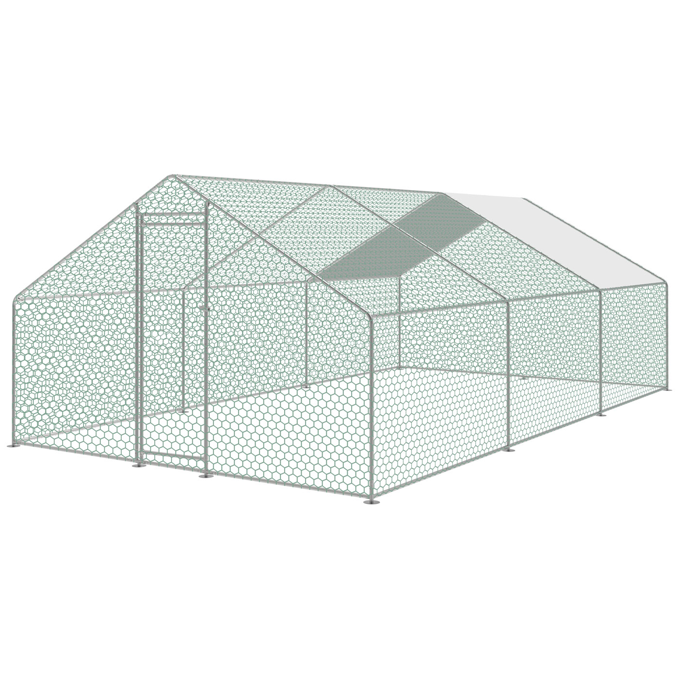 METAL CHICKEN COOP WITH ROOF 6X3X1,95 M - 2 BOXES