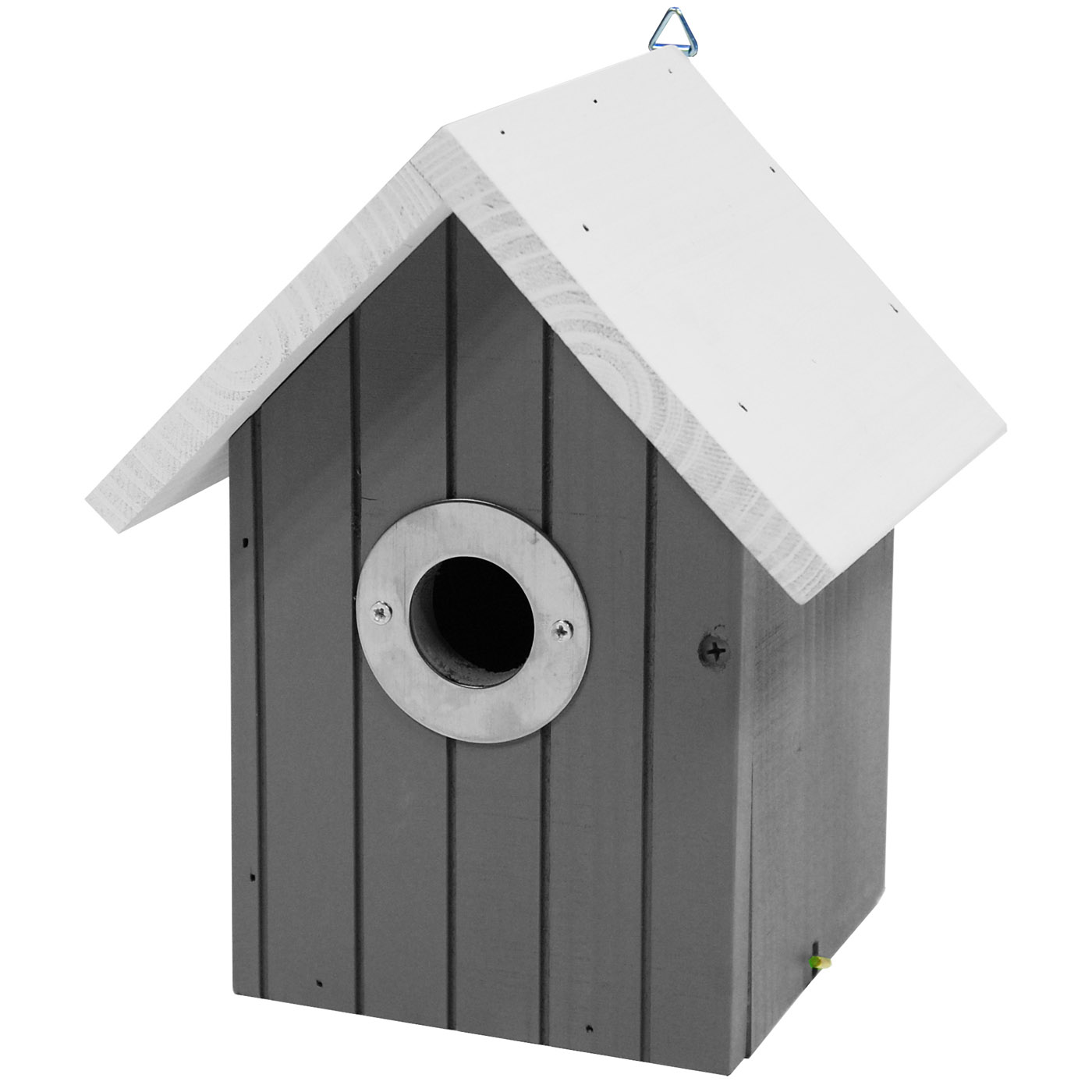 BIRDHOUSE WHITE ROOF BLACK