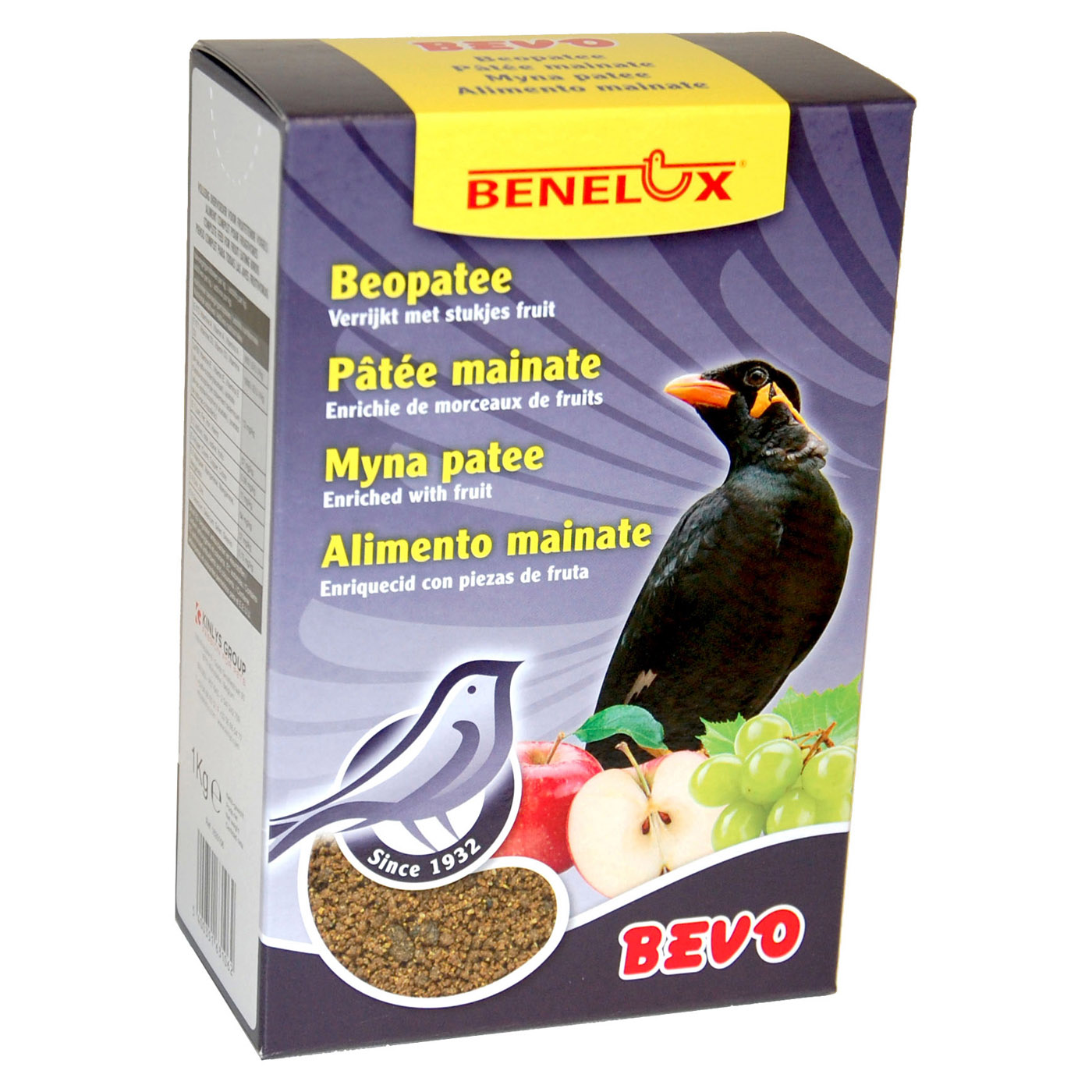 BEO/MYNA VOER PATEE MET FRUIT 1 KG DOOS