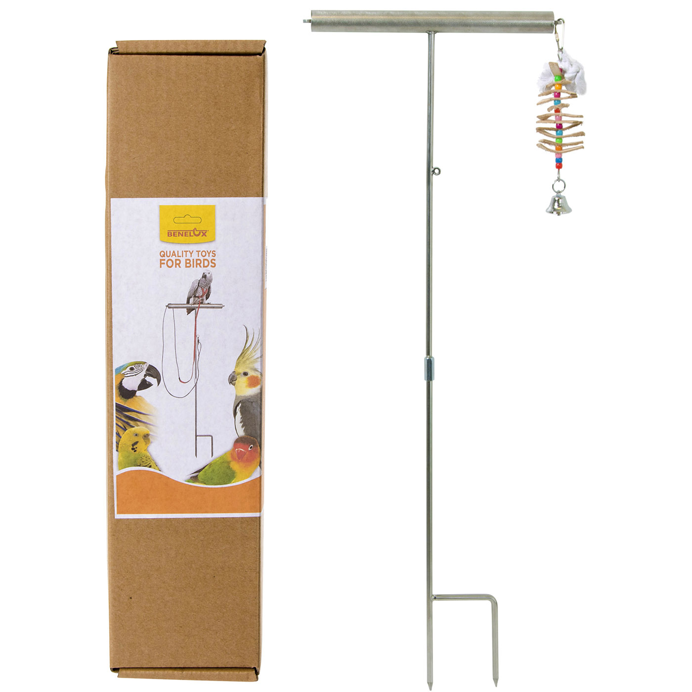 INOX 2-PIECES PERCHE POUR OISEAUX