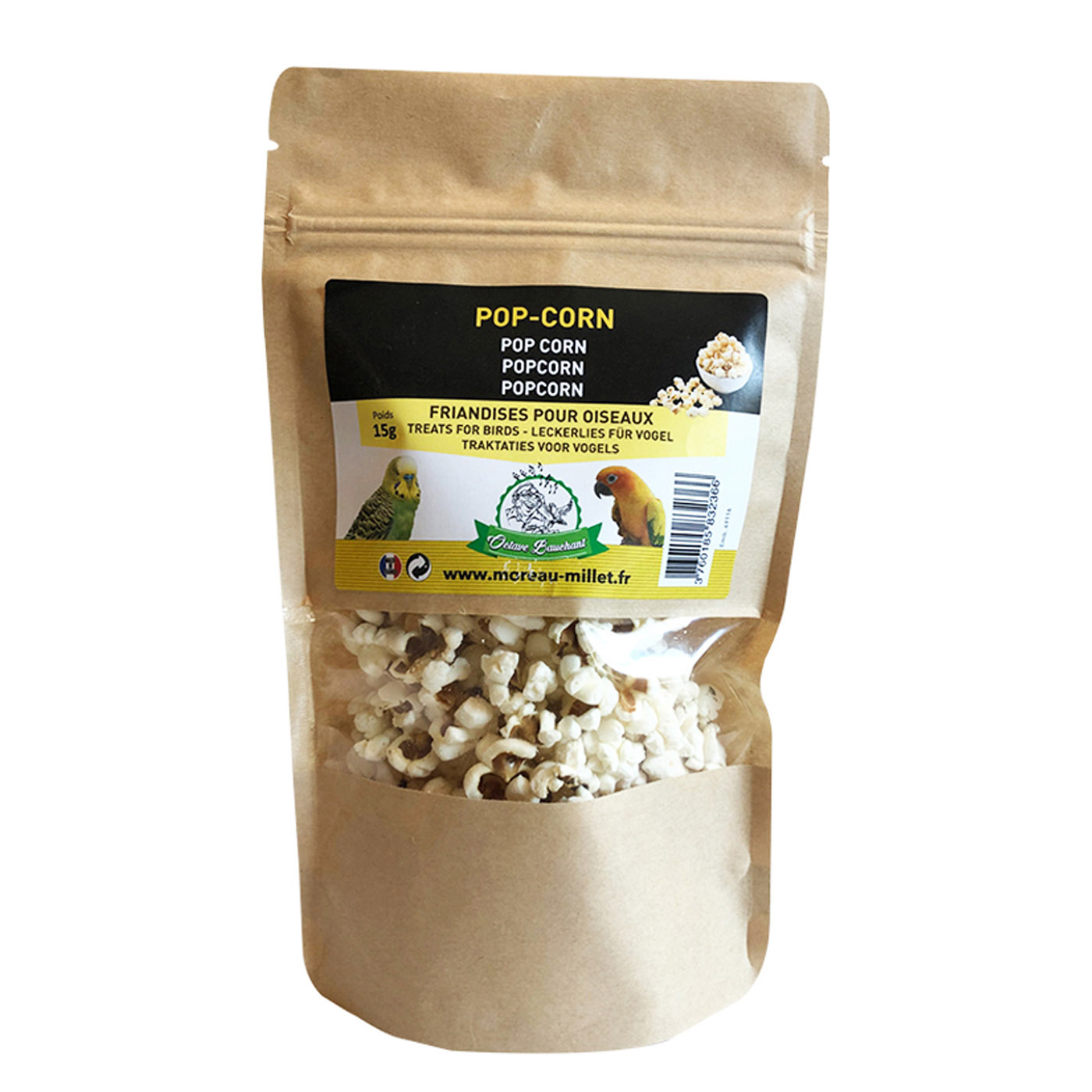 POPCORN SNACKS VOOR VOGELS 15G