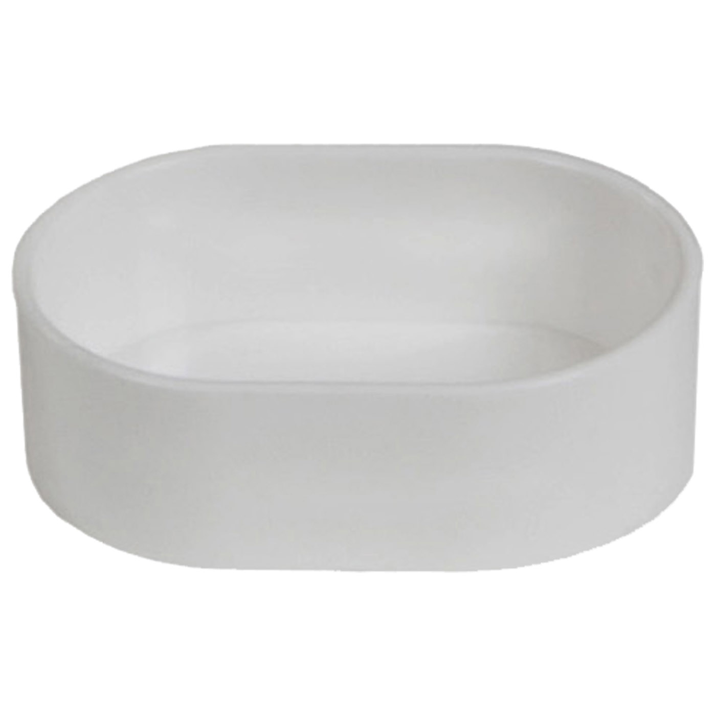 WHITE OVAL PLASTIC BIRD FEEDER 11X7.5X3.5CM