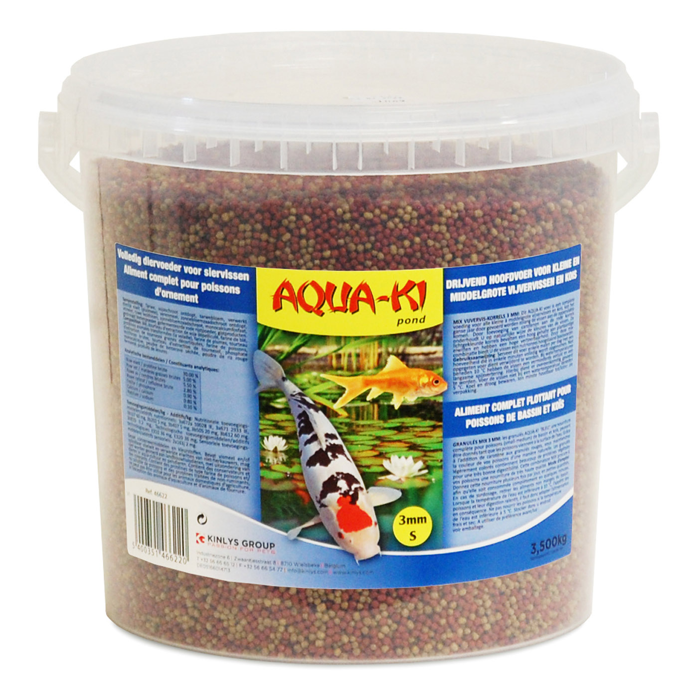 AQUA-KI BLUE POND FISH MIX 3 MM 10 L - 3,5 KG BUCKET