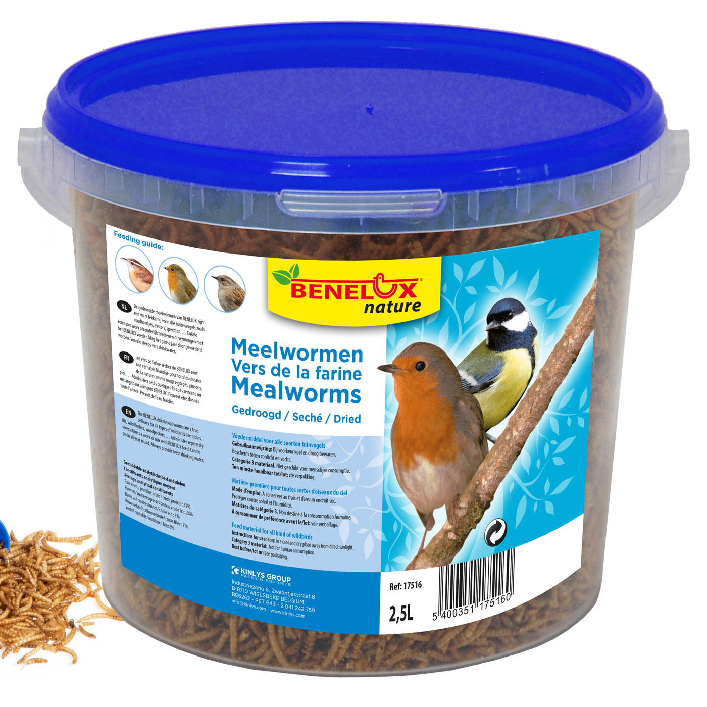 MEALWORM 2.5 L BUCKET FOR WILDBIRDS