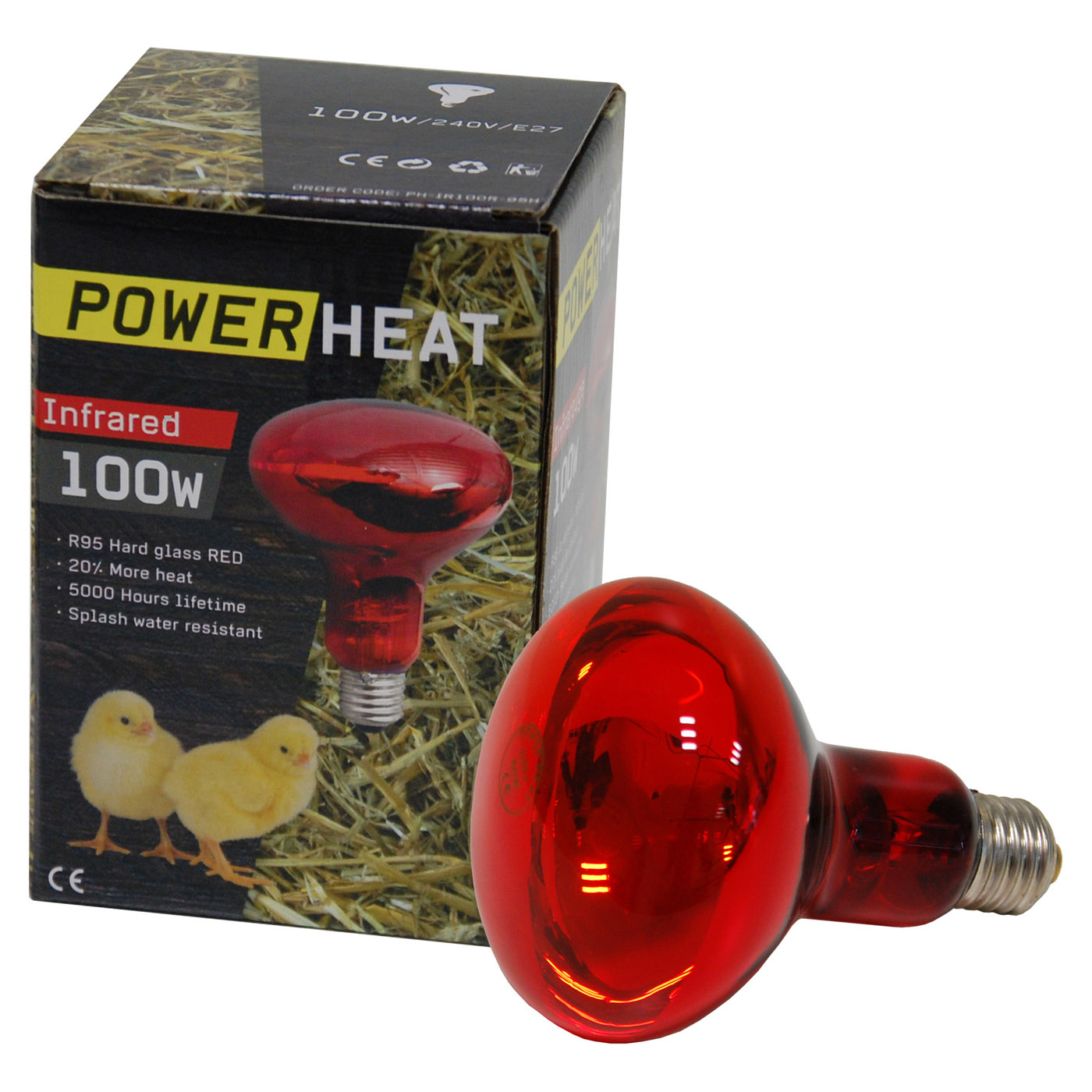 INFRAROOD WARMTELAMP 100 W POWERHEAT R95