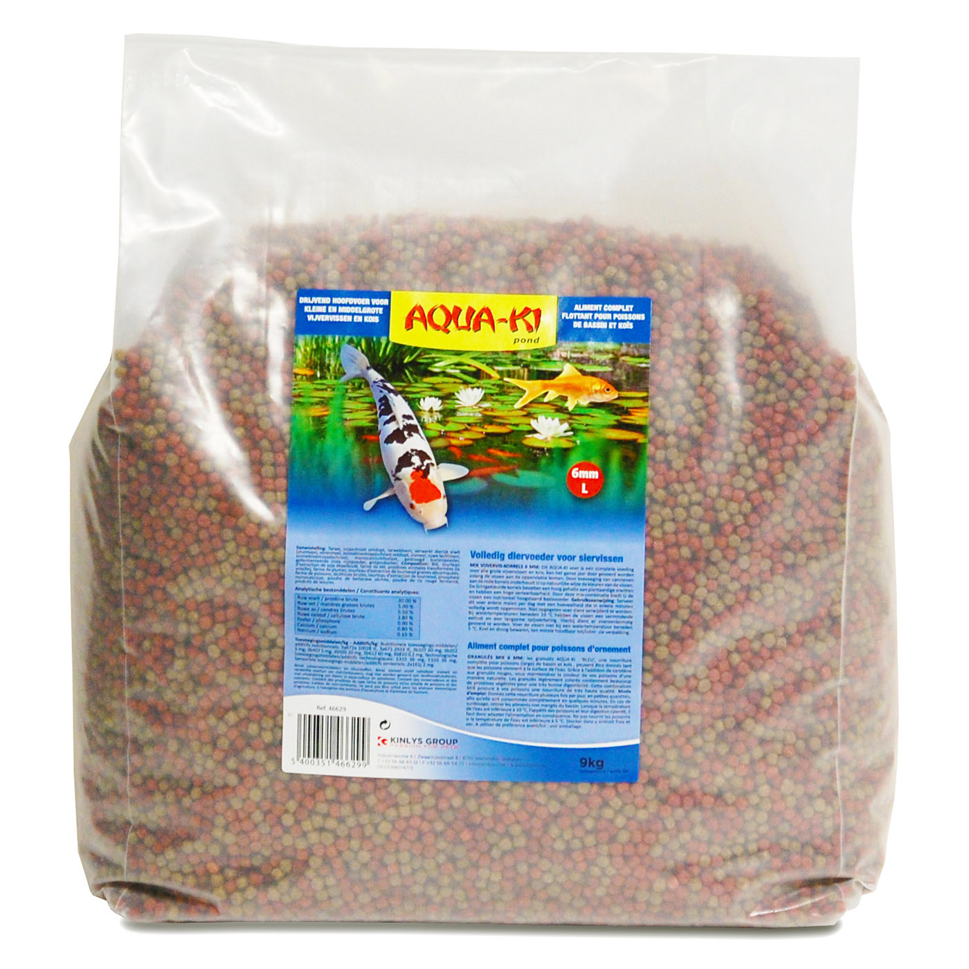 AQUA-KI BLAUW MIX VIJVERVISKORRELS 6 MM 9 KG ZAK