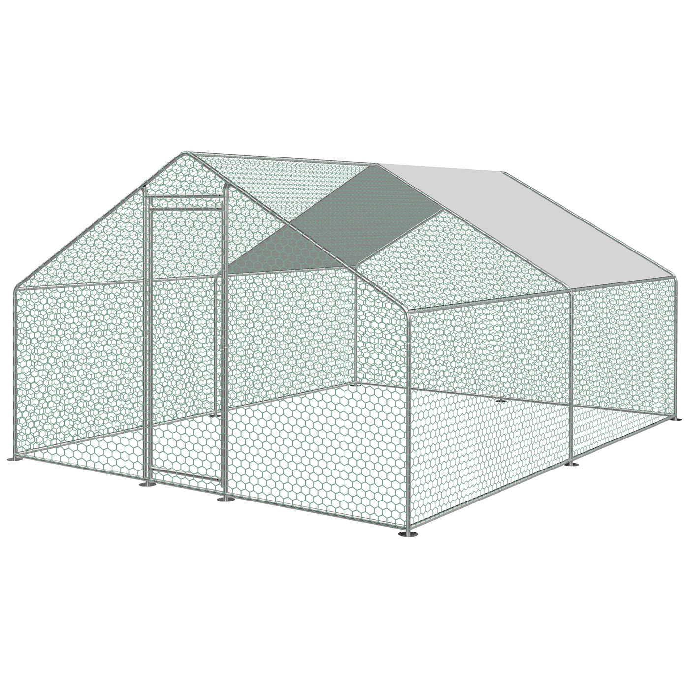 METAL CHICKEN COOP WITH ROOF 4X3X1,95 M - 2 BOXES