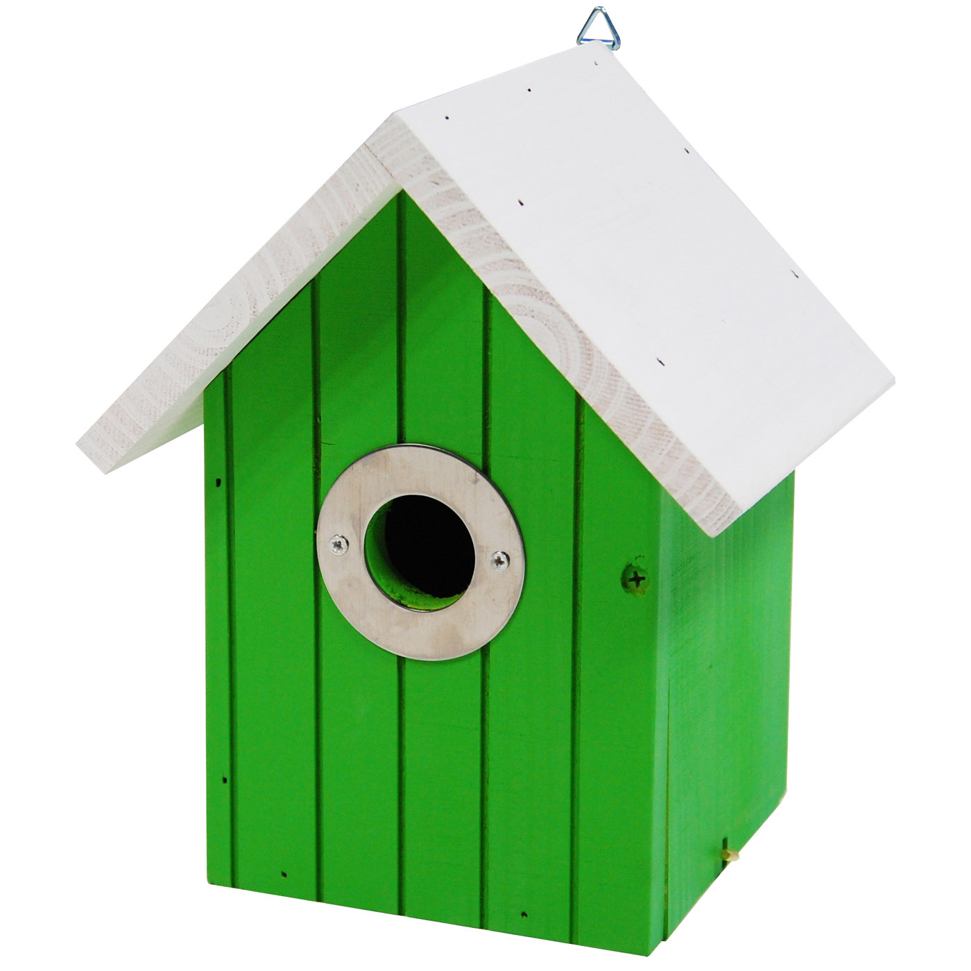 BIRDHOUSE WHITE ROOF LIGHT GREEN