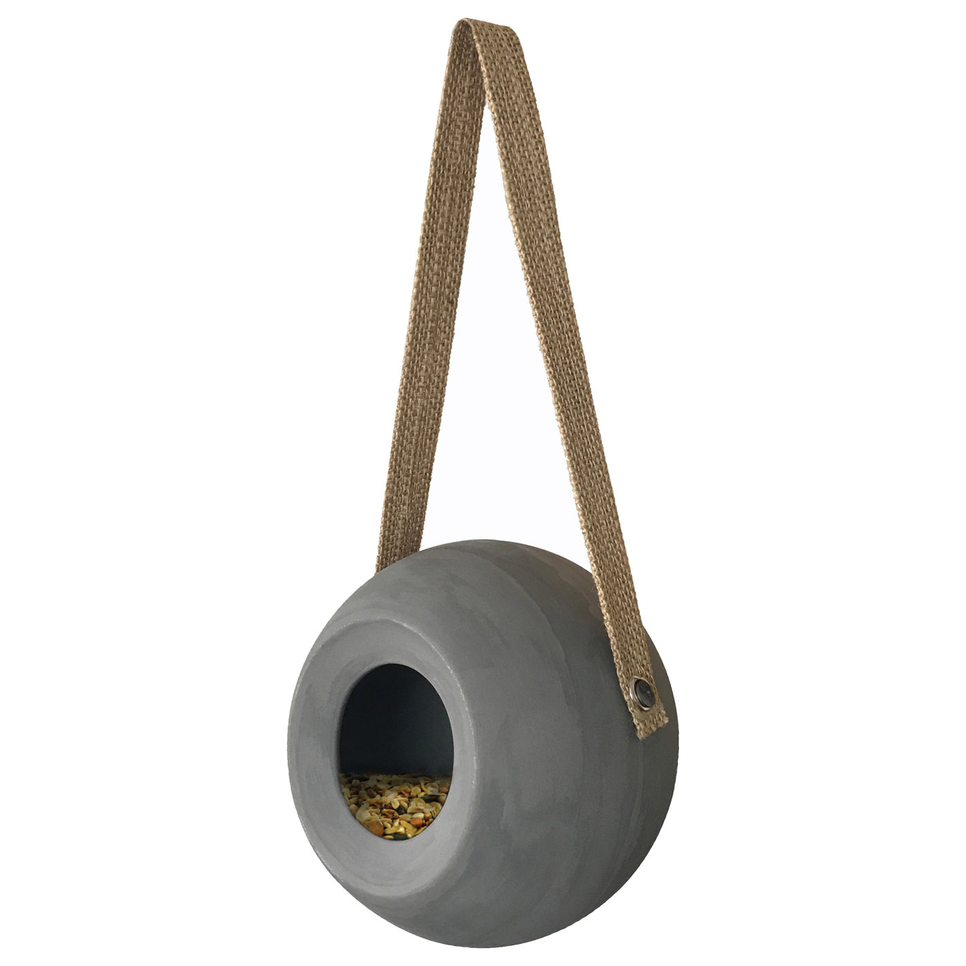 CERAMIC ROUND FEEDER LISA COOL GREY