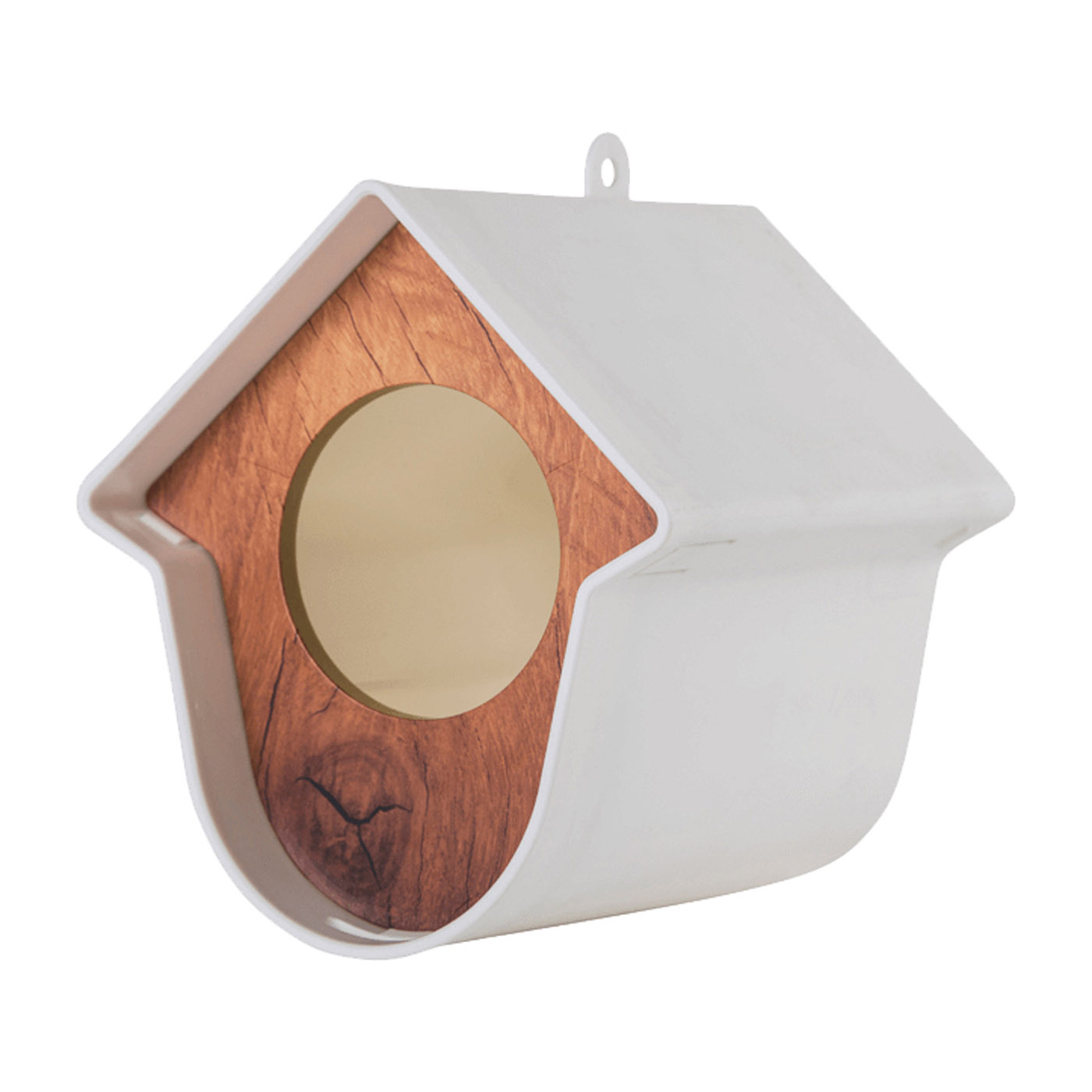 EVIE PEANUTBUTTER HOLDER+NESTBOX+HOUSE WHITE