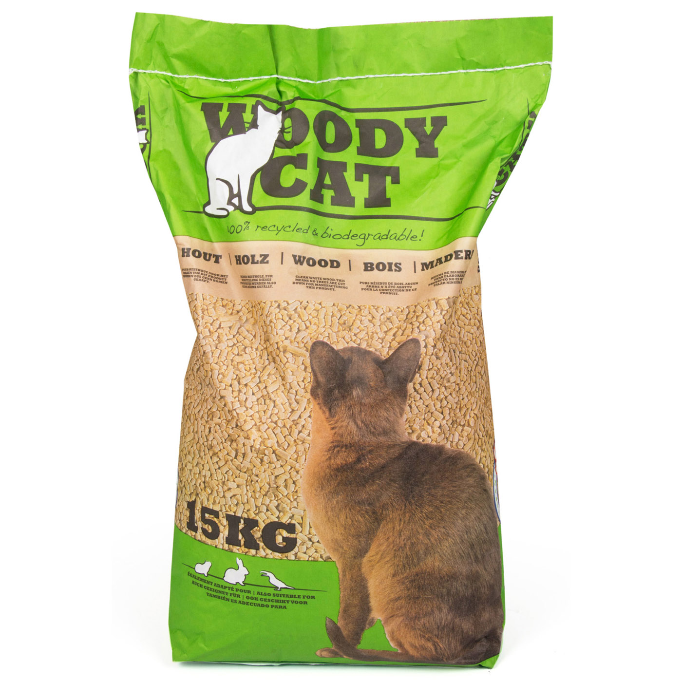 GRANULES LITIERE A CHATS WOODY CAT 15 KG