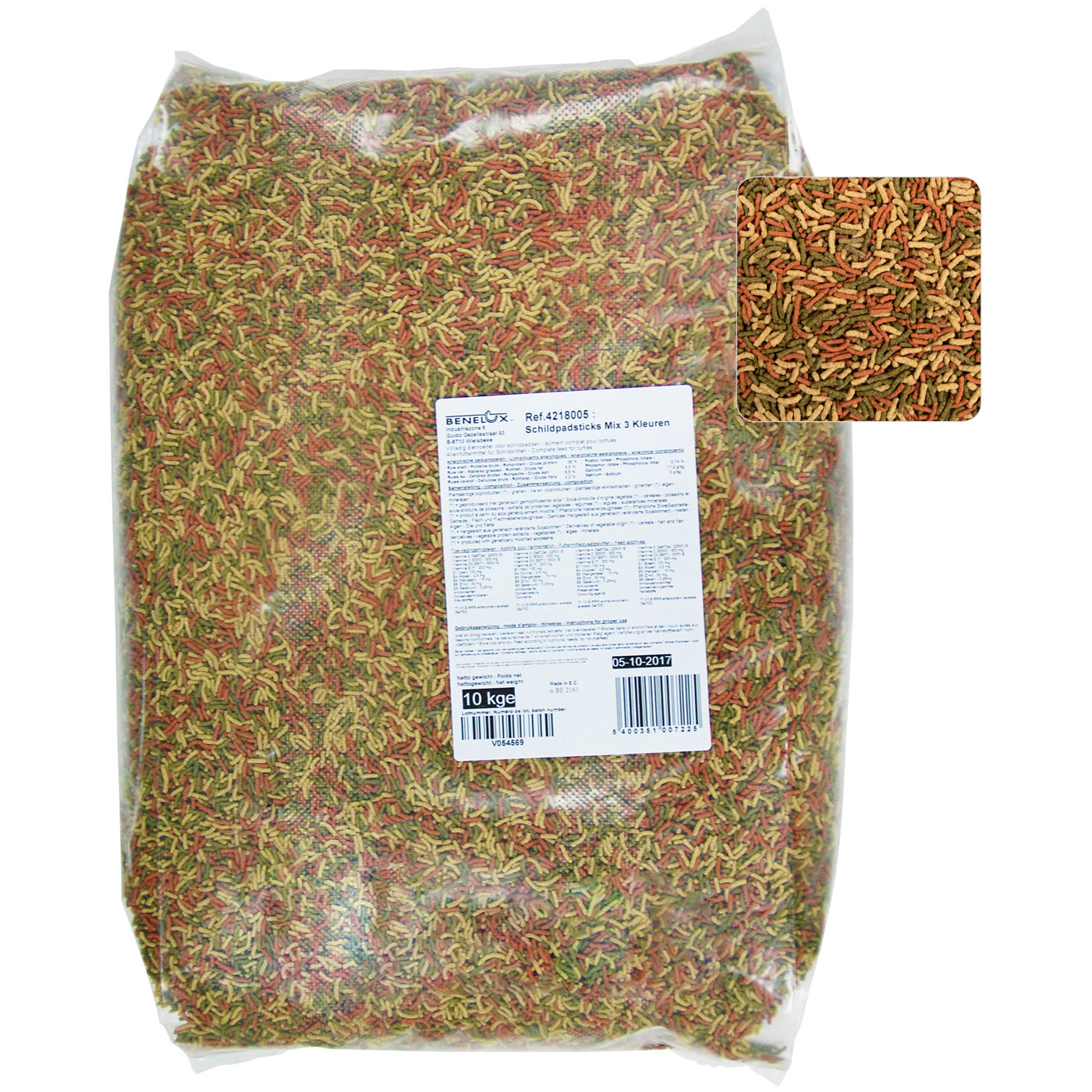 EXTRUDED TURTLE FOOD MIX 3 COLORS 10 KG BAG