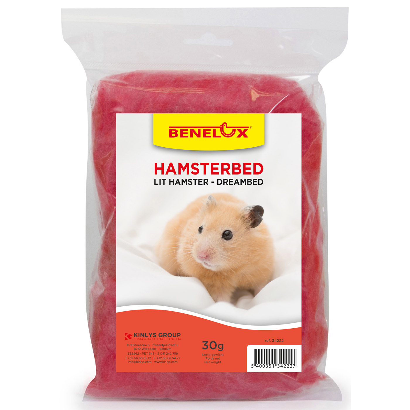 HAMSTERNEST ROOD FUNNY, VISCOSE, 30GR