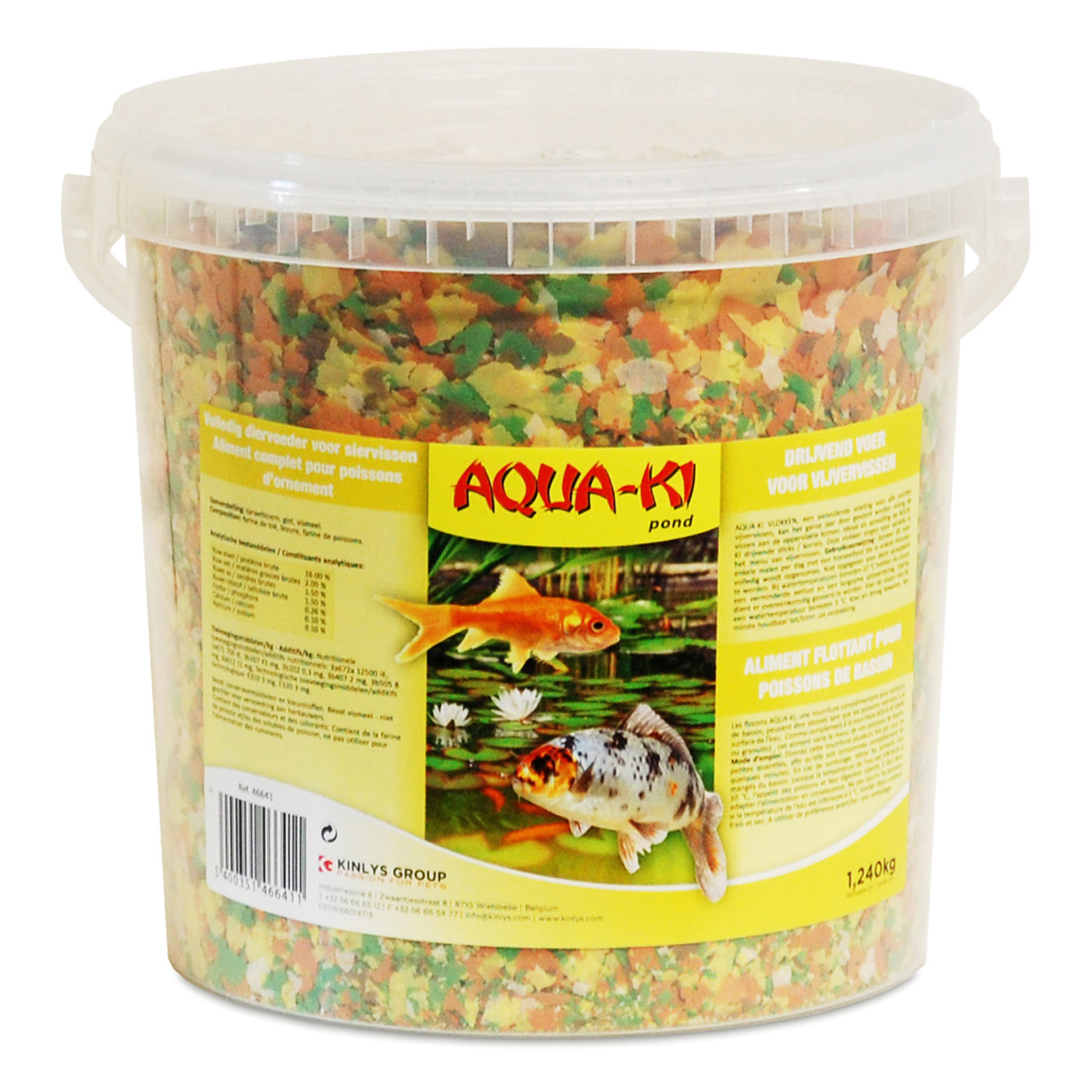 AQUA-KI JAUNE FLOCONS BASSIN SEAU 10 L - 1,24 KG