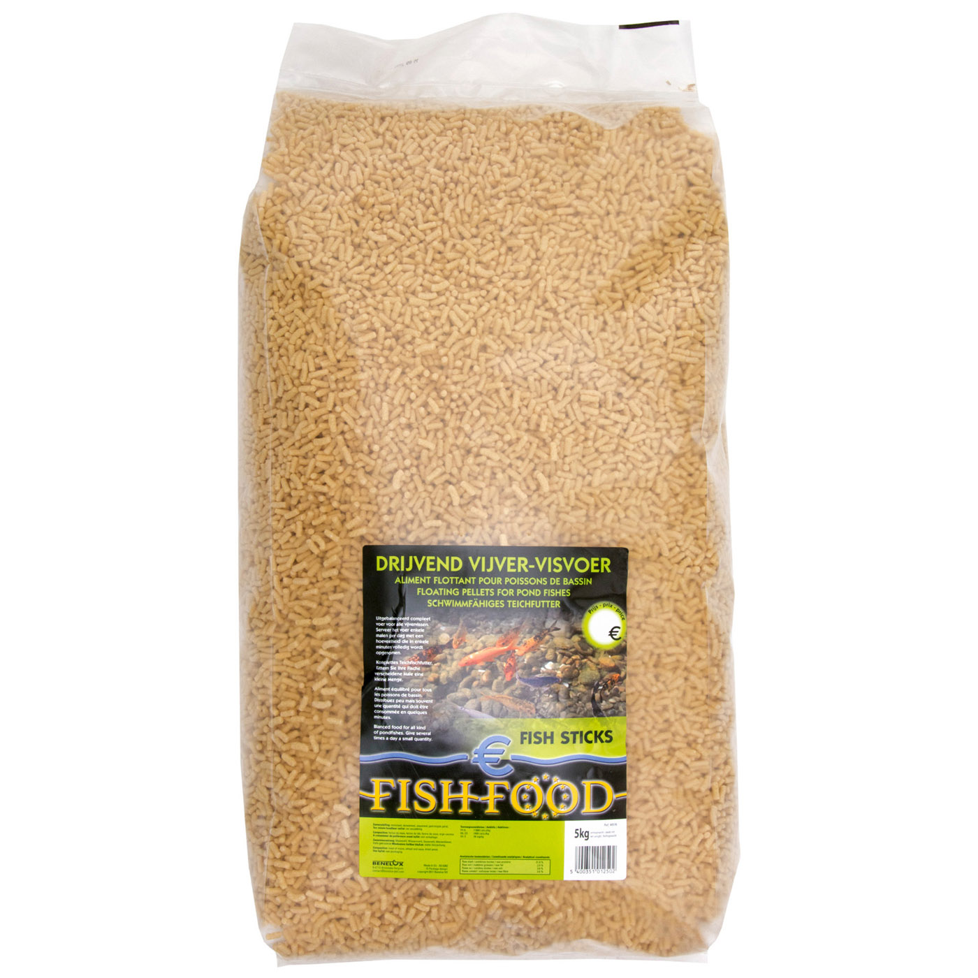 DRIJVENDE GELE STICKS €-FISH-FOOD ZAK 5 KG