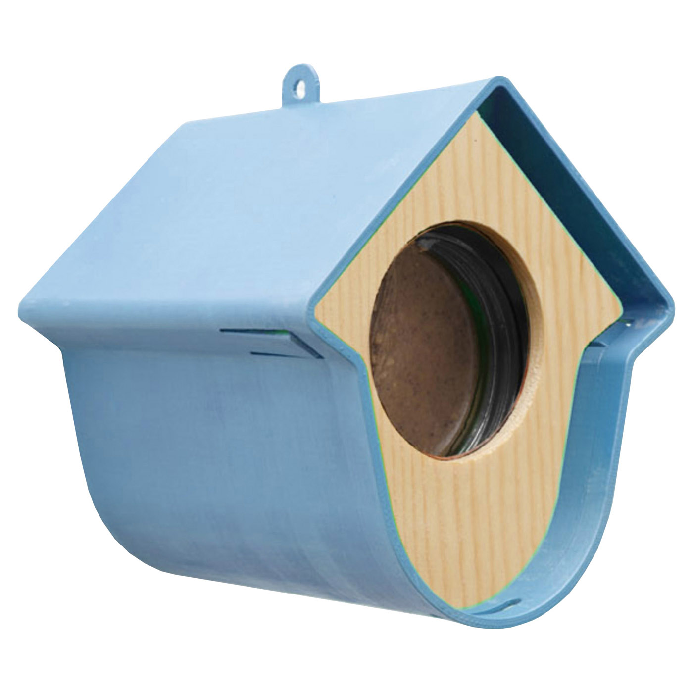 EVIE PEANUTBUTTER HOLDER+NESTBOX+HOUSE BLUE