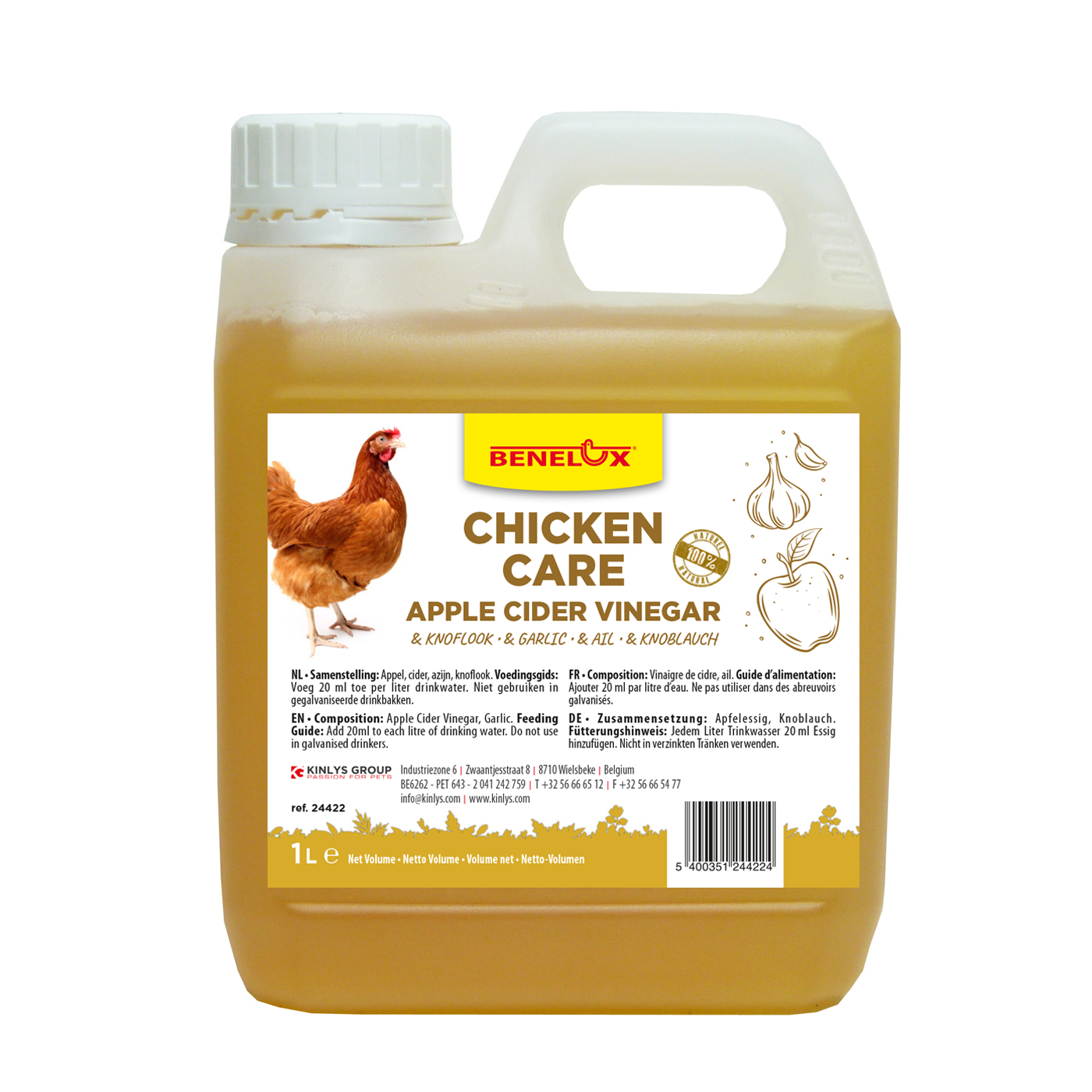 VINAIGRE DE CIDRE ET AIL POUR POULES 1 LTR