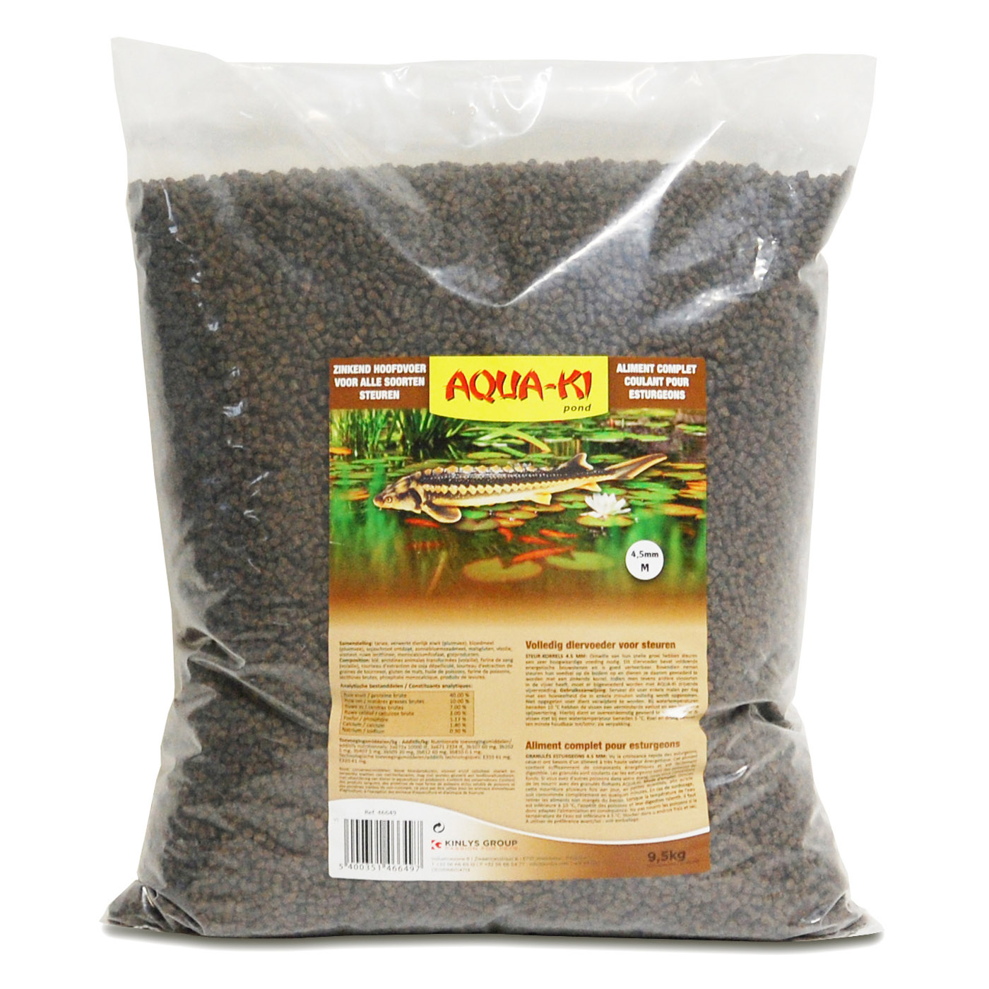 AQUA-KI BROWN STURGEON FEED 4,5 MM 9,5 KG BAG