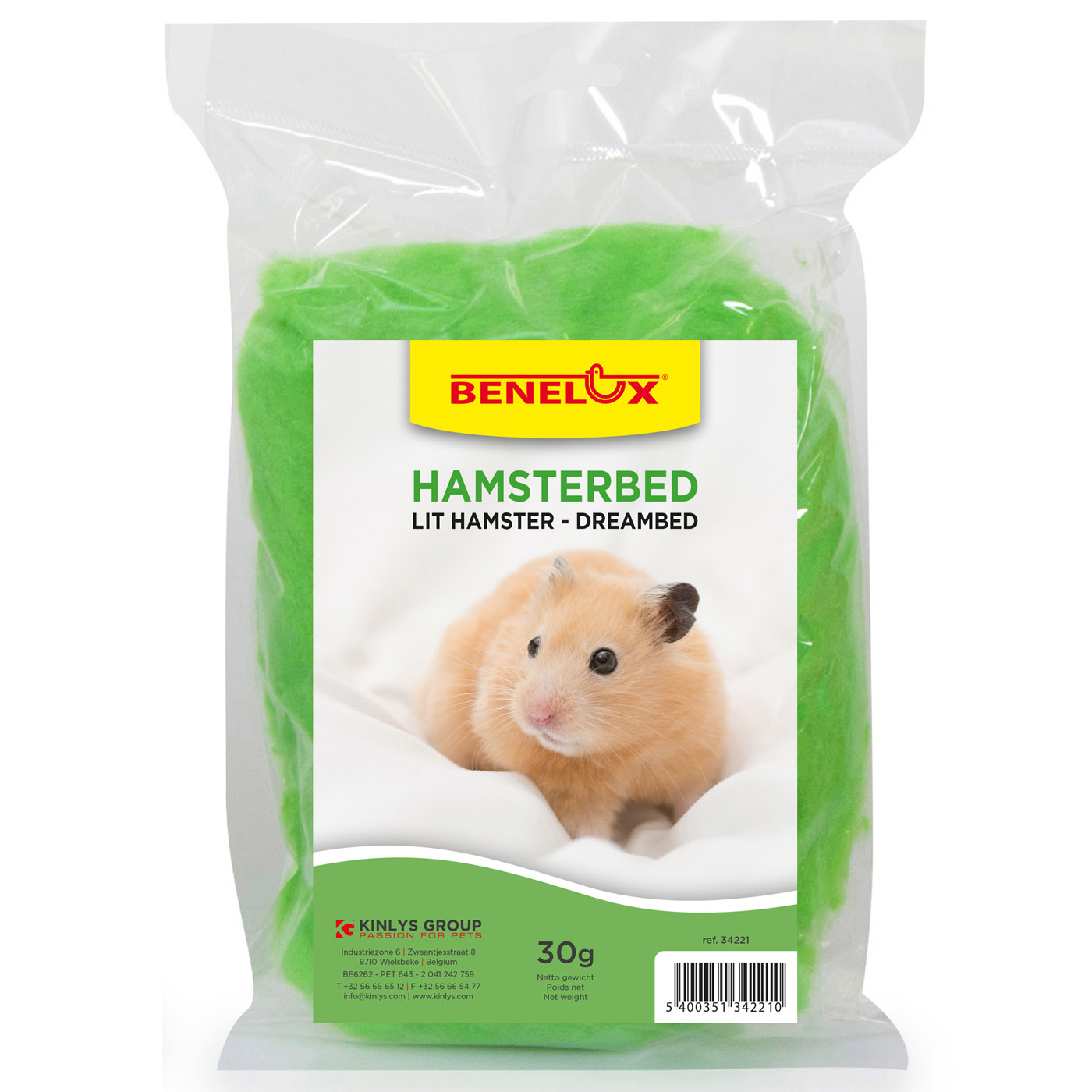 HAMSTERNEST GROEN FUNNY, VISCOSE, 30GR