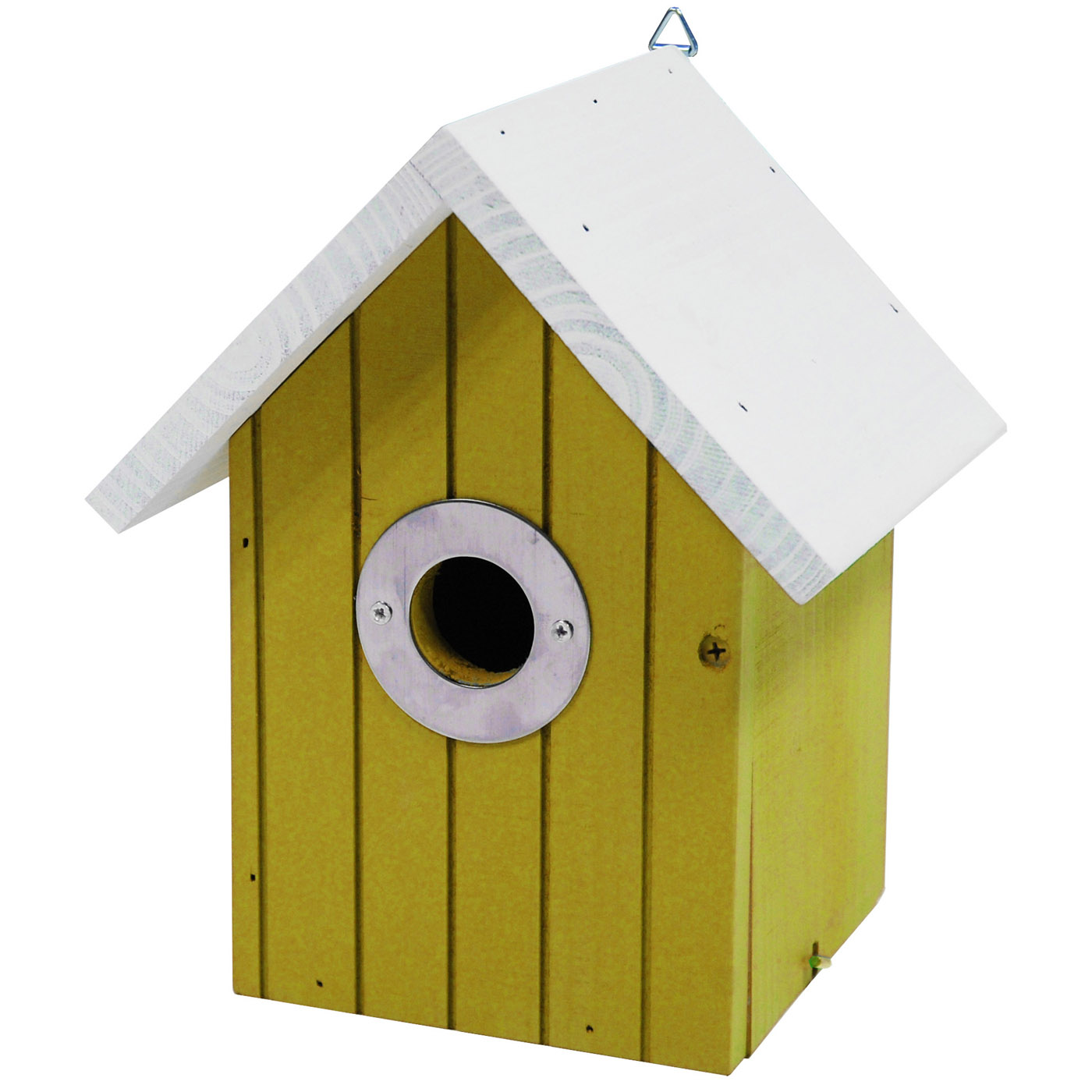 BIRDHOUSE WHITE ROOF LIGHT YELLOW