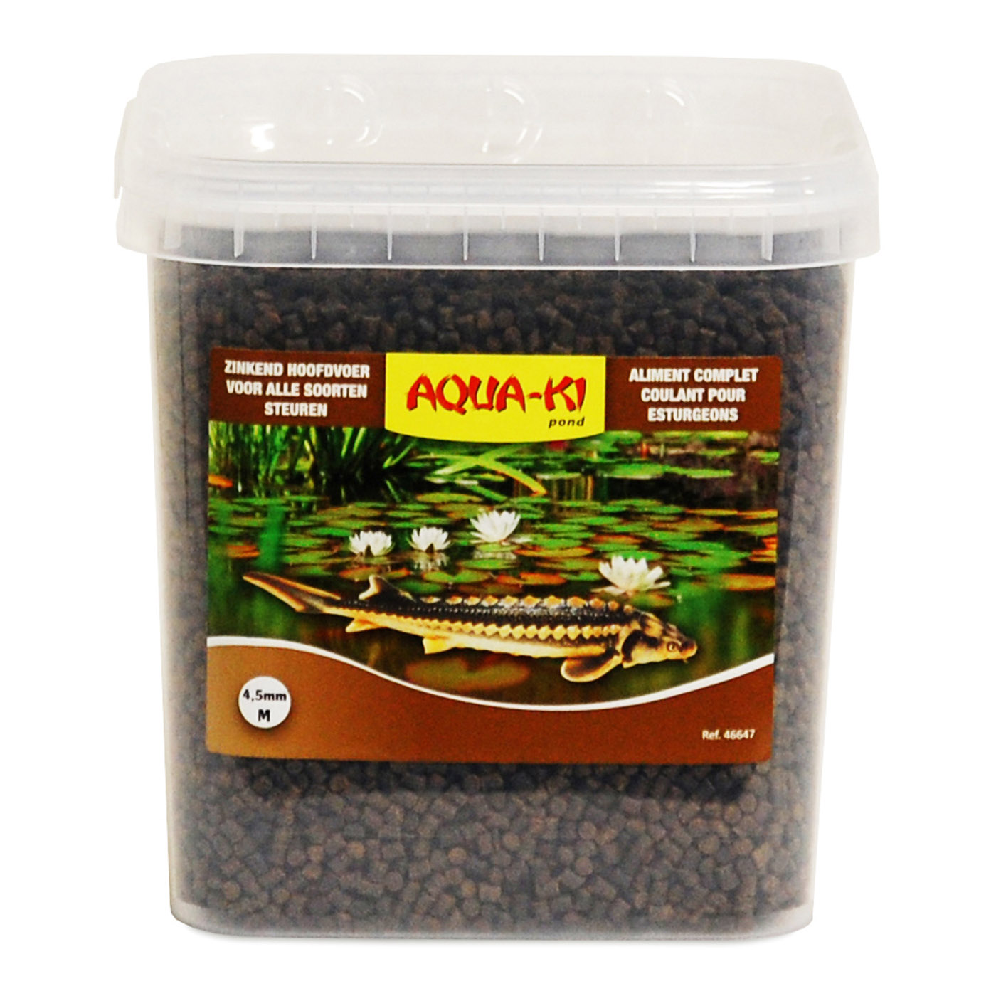 AQUA-KI BRUN NOURRITURE ESTURGEONS 4,5 MM SEAU 5,4 L - 3,4 KG