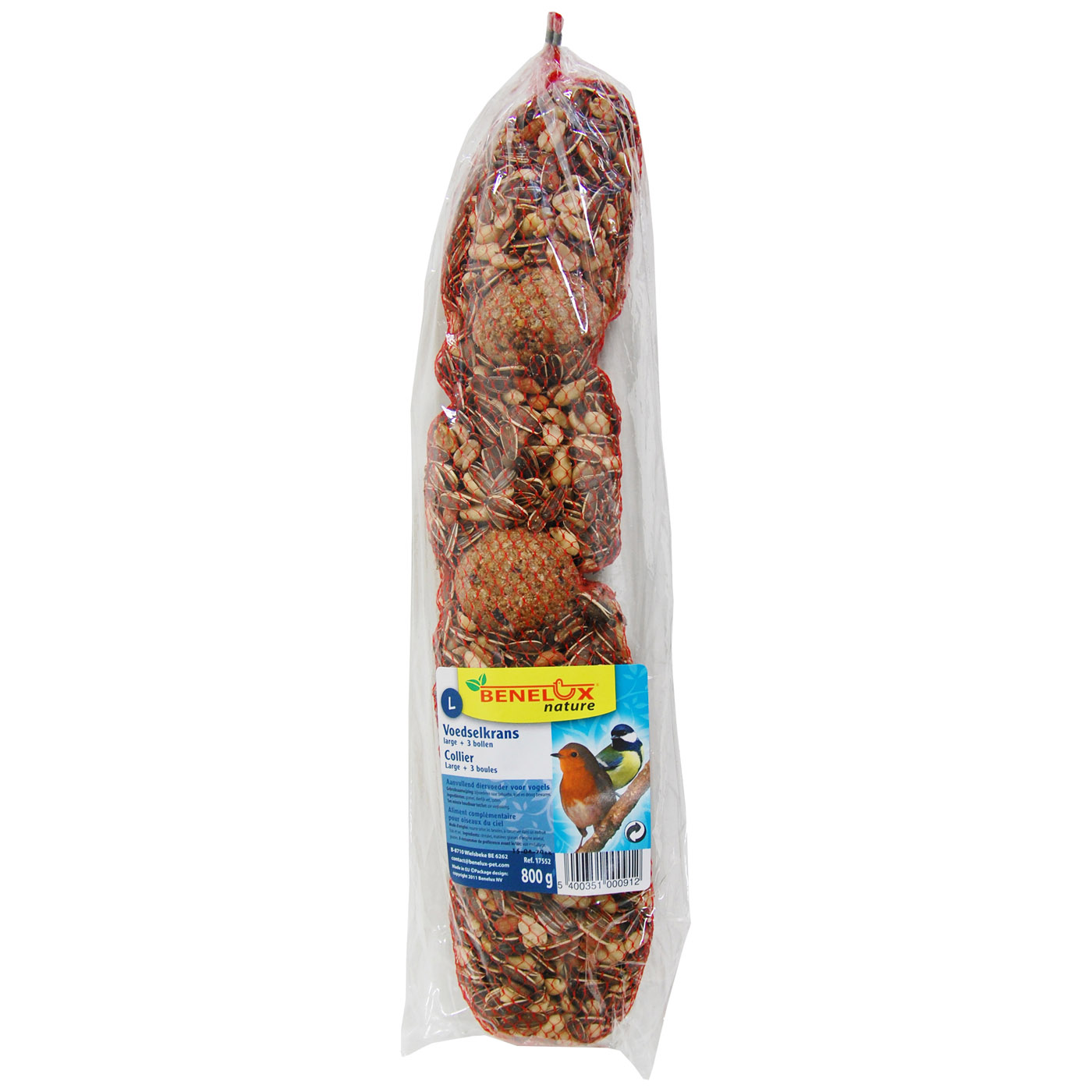 WINTERKRANS MIX LARGE + 3 BOLLEN VRIJE NATUURVOGELS