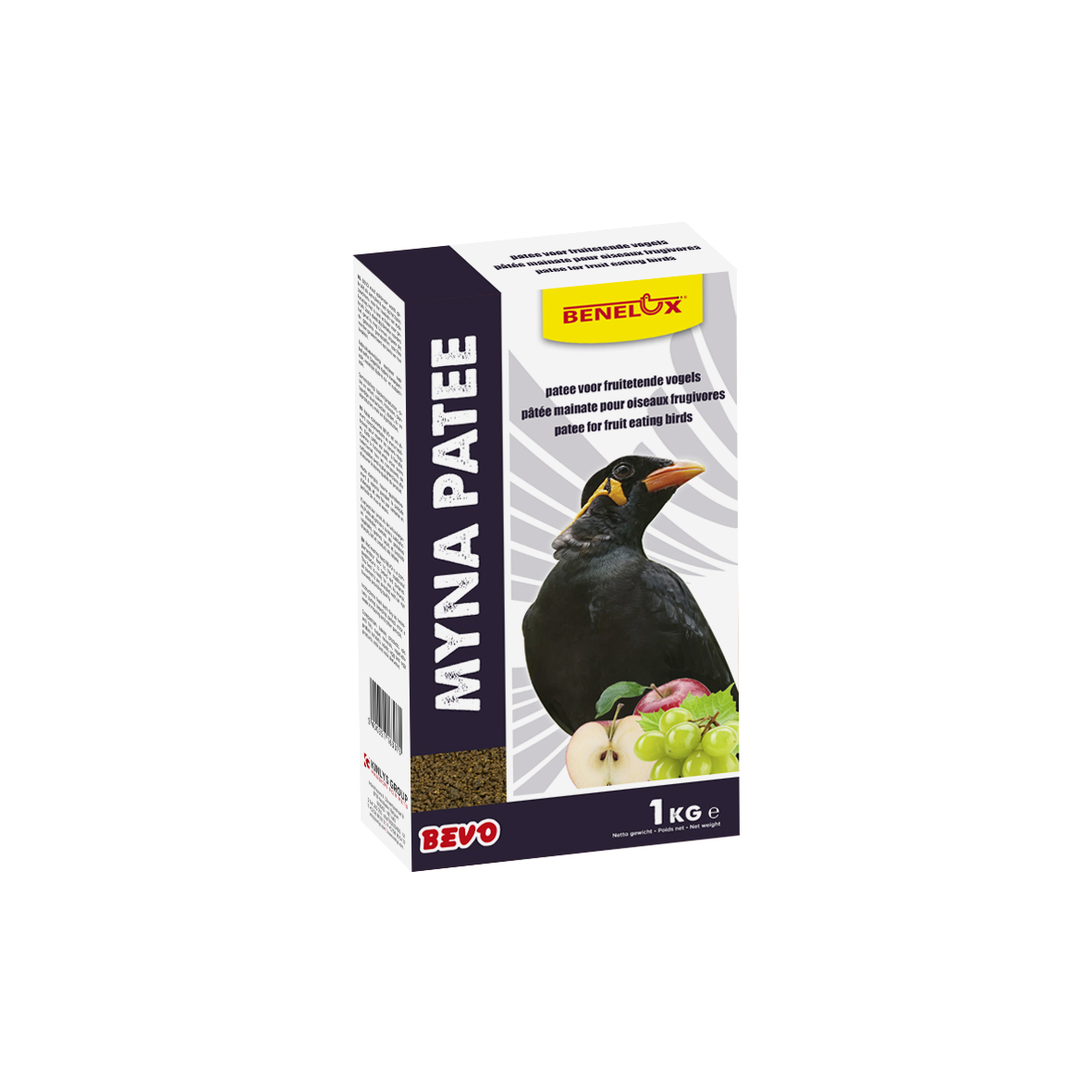 BEO/MYNA VOER PATEE MET FRUIT 1 KG DOOS