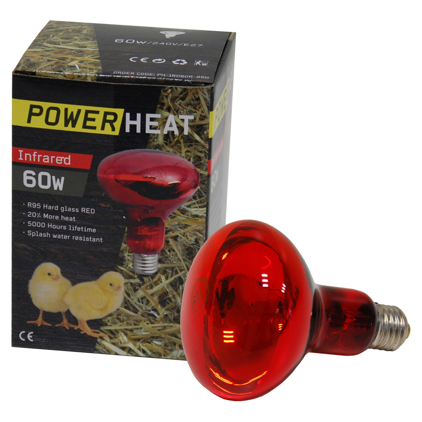 INFRAROOD WARMTELAMP 60 W POWERHEAT R95